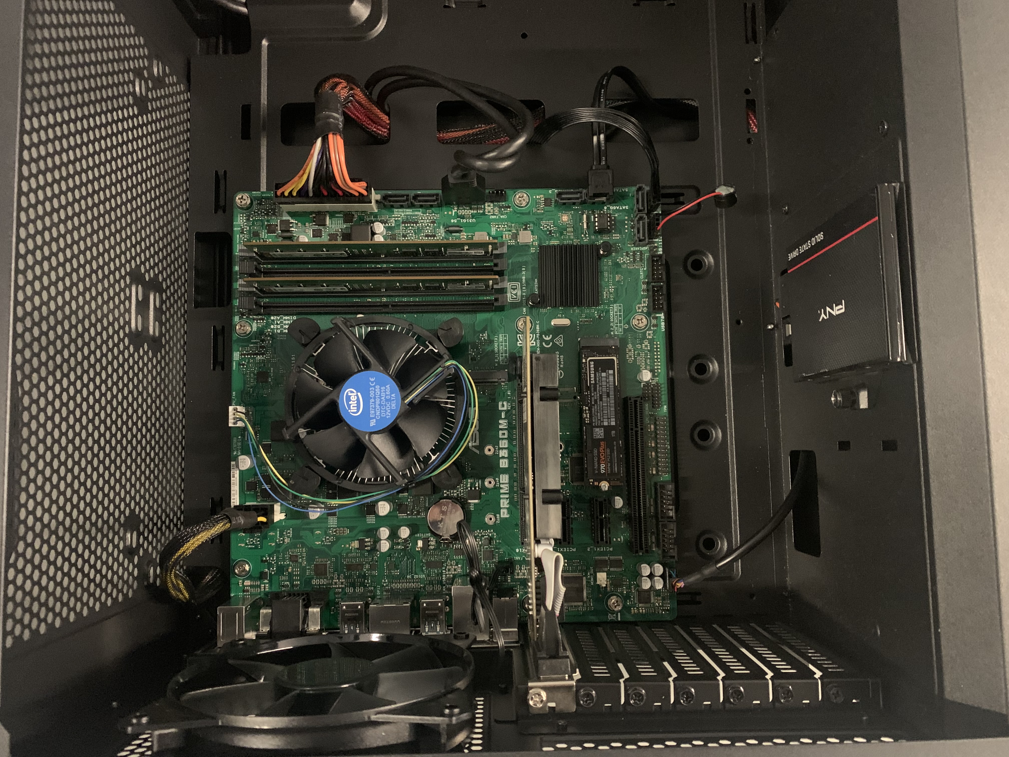 computer in moment of assembly